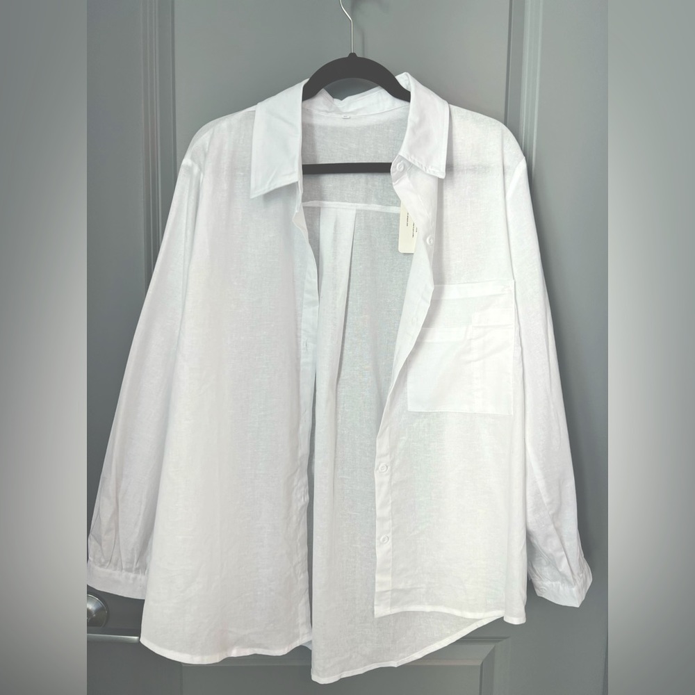 Linen White Button-Down (Large)